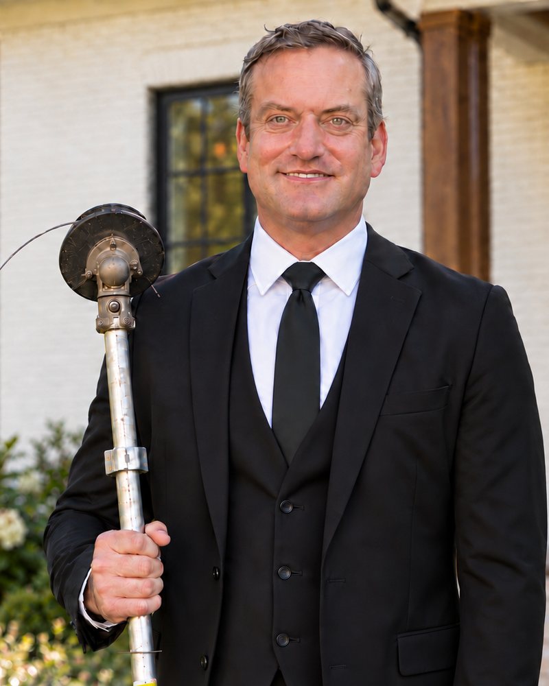Ben McClelland, founder of Greensward, smiling outside a Charlotte home