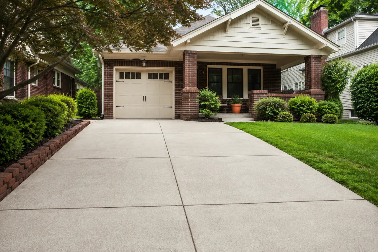 Sample image: the same driveway with clean, light concrete